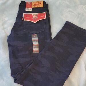 New Boy's Levi's 502 Regular Taper Stretch dark blue camo